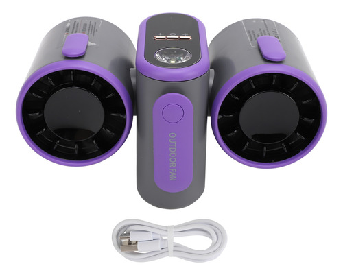Ventilador Portátil De Doble Cabezal, Cintura, 3 Velocidades