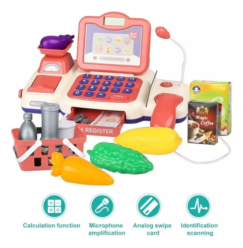 Juguetes De Caja Registradora De Juegos Infantiles Rojos