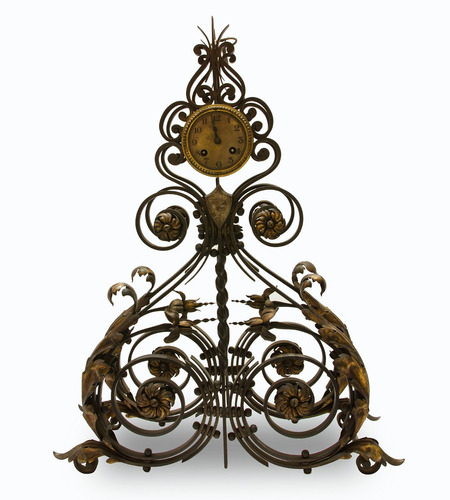 Antiguo Reloj Francés En Hierro Forjado. Muy Decorativo