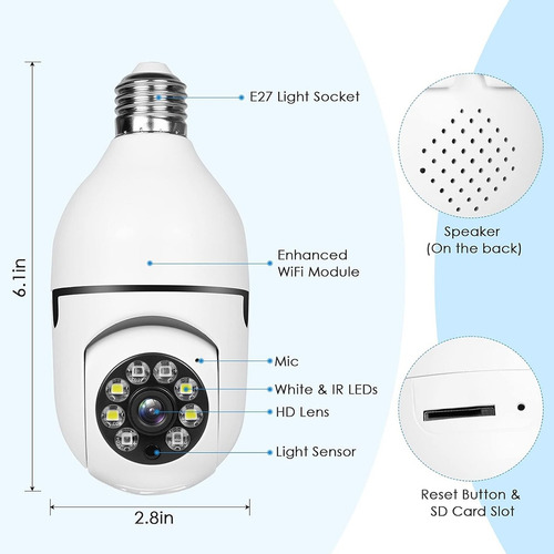 360° De Wifi Camaras De Vigilancia Exterior Inalambricas