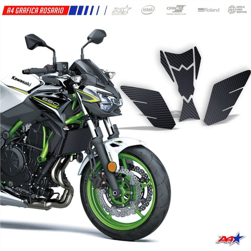 Film Protector Tanque Kawasaki Z 650 Vinilo Carbono Z650 A3