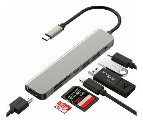 Zyerch Hub Usb C, Estación De Acoplamiento Usb C 7 En 1 Con