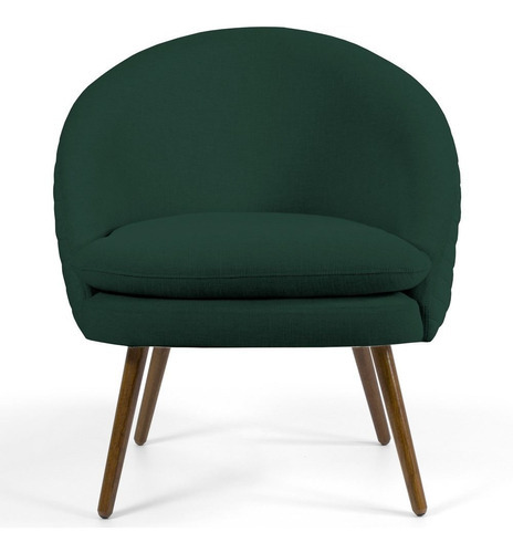 Poltrona Decorativa Pés Palito Rafa C-117 Linho Verde - Domi Desenho do tecido Tresse
