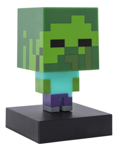 Lampara Minecraft Mojan Luz Led Para Niños Creeper O Steve Color De La Estructura Verde Musgo