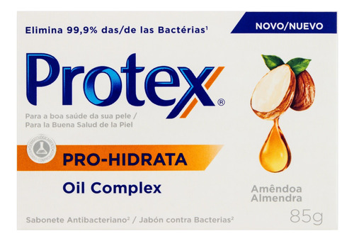 Sabão em barra Protex Antibacteriano Amêndoa Pro-Hidrata de 85 g