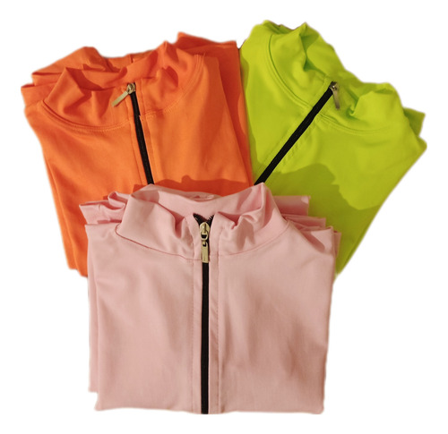 Catsuit Mono Musculosa C/cierre Colores, Lycra 100% S/m/l Naranja M