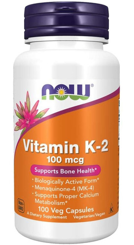 Vitamina K2 Now Foods Ossos Menaquinona Mk 4 Importada 100c
