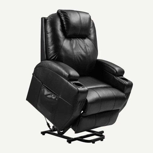 Sillón Reclinable Elevador Eléctrico Masajeador Negro