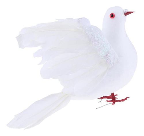 Adorno De Decoración De Pájaros De Paloma Voladora Blanca