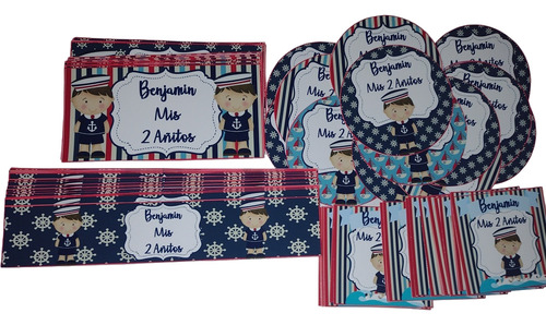 Cotillon Personalizado Niño Marinero Bolsitas X 15 Invitados