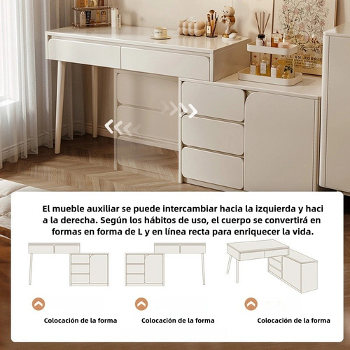 Tocador 150cm Tocador De Maquillaje Con 5 Cajones