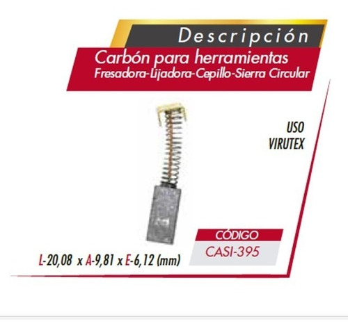 Carbon Fresa,lijadora,cepillo,sierra Circular, Virutex 395