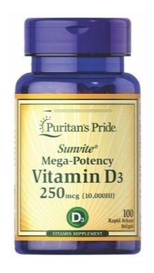 Puritans Pride Vitamina D3 10000iu 250mg 100 Capsulas  