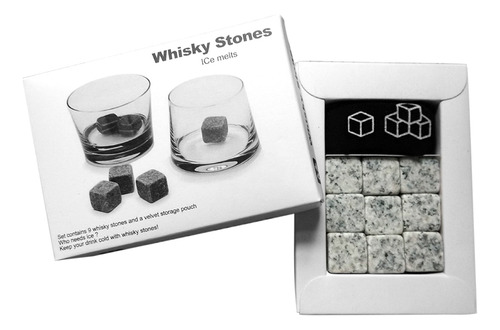 Juego De Piedras Para Whisky: 9 Granite Chill S Con Bolsa De