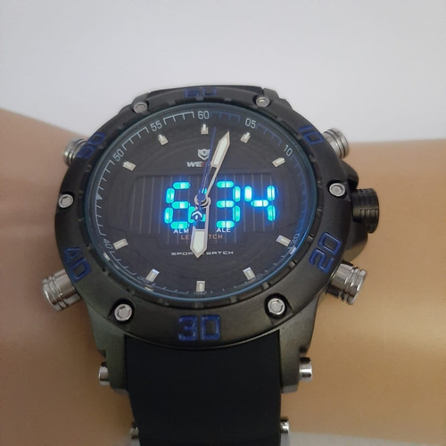 Relógio Weide Preto Top Analógico Digital Original Promoção