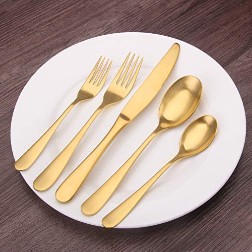 Juego De Cubiertos De Oro Mate, Juego De Cubiertos Bysta De