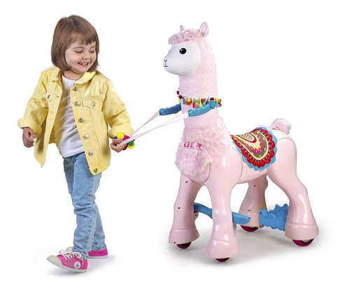 Imagen 3 de 8 de Scooter Montable Electrico 12 V Feber My Lovely Llama Rosa