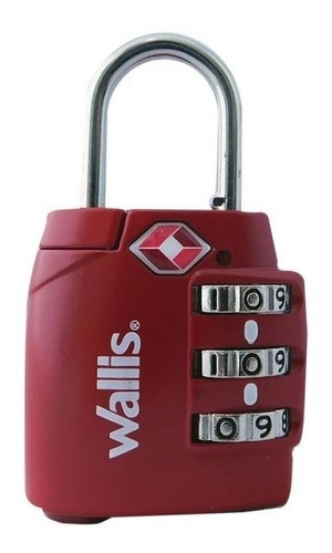 Wallis - Candado Seguridad Tsa, 3.5 X 5.7 X 3.5 Cm Rojo Mate