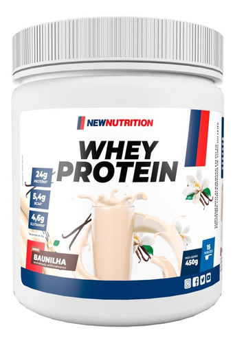 Suplemento Em Pó Whey Protein 450g Newnutrition Sabor Baunilha