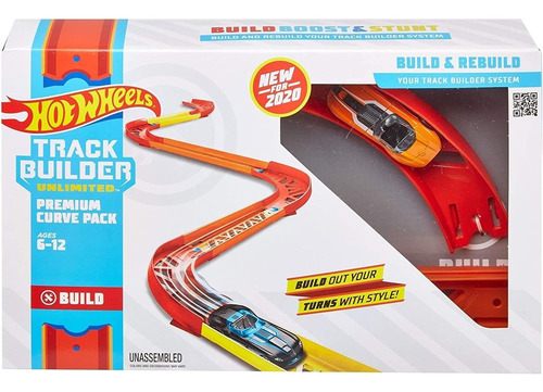 Hot Wheels Track Builder Pack, Surtido De Piezas Curvas, Múl