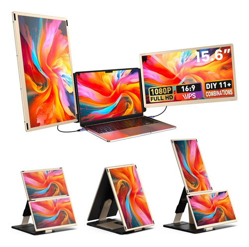 Extensor De Laptop De 15.6 Pulgadas, Monitor Portátil Fhd 10
