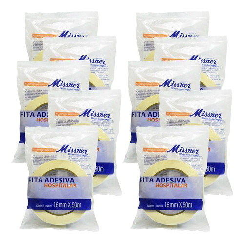 Fita Adesiva Hospitalar 16mm X 50m Missner - 10 Unidades