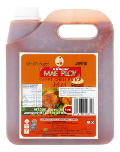 Salsa Agridulce Tailandesa Mae Ploy Sweet Chilli Galón 4kg