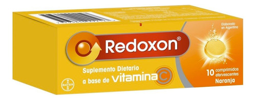 Suplemento en efervescentes Bayer  Redoxon vitamina c sabor naranja en caja de 10g 10 un