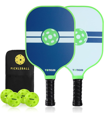 Juego De 2 Palas De Pickleball De Fibra De Vidrio Palas De P