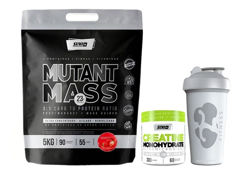 Mutant Mass 5 Kg Star Nutrition + Creatina 300 Gr +vaso
