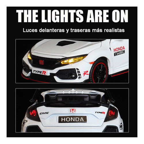 Honda Civic Type-r Miniatura Metal Autos Adornos Coleccion