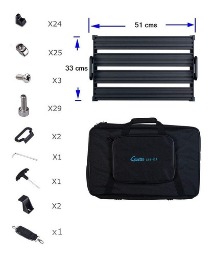 Imagen 2 de 5 de Pedalboard Guitto By Joyo Gpb-02b - Libre De Velcro