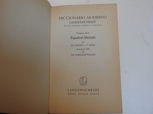 Diccionario Moderno Langenscheidt Español Aleman L434