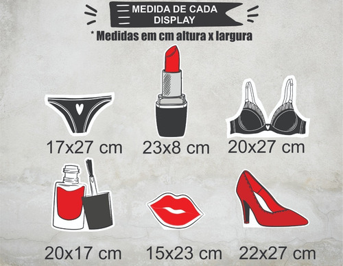 Imagem 3 de 5 de Kit Decoração De Festa Chá Lingerie Displays Mesa + Painel