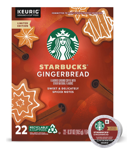 Starbucks Cafe Gingerbread 22 K-cup 