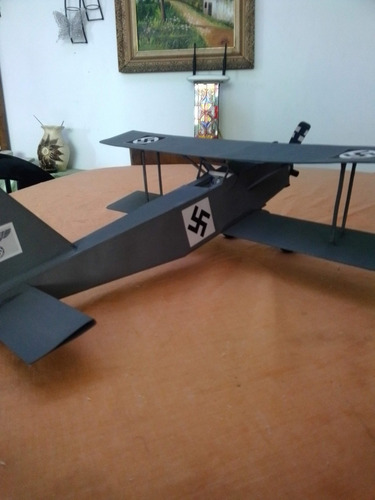 Imagen 3 de 6 de Avion Biplano 2da Guerra Mundial De Colección Hecho A Mano