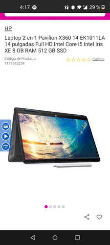 Hp 14-ek0010la A1uc4la Gris (Usado)