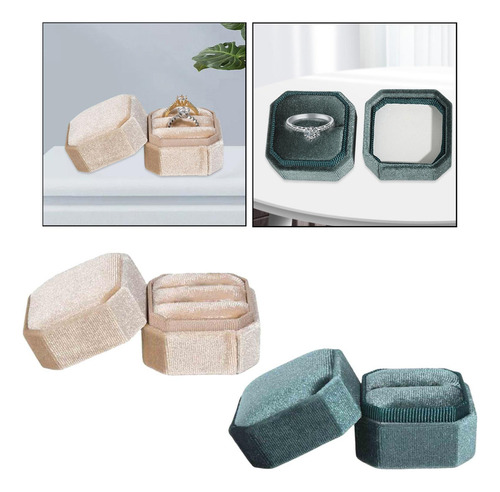 Boda Elegante Anillos Caja Terciopelo Joyero Para Niñas