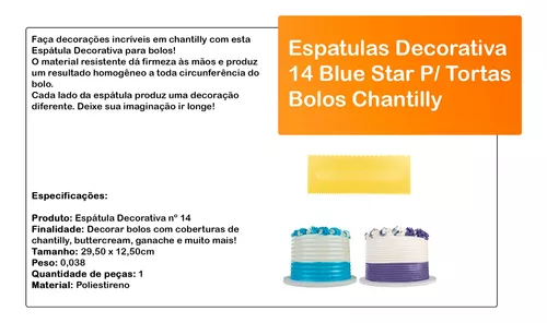 Kit Jogo C/ 8 Espatula De Bolo P/ Decorar Leni Blue Star