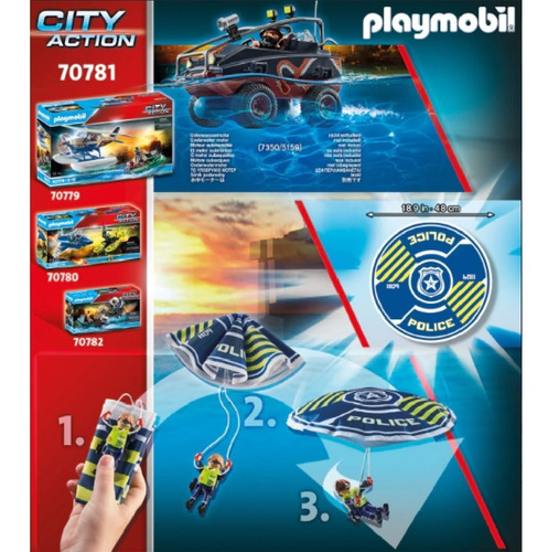 Playmobil Policía En Paracaídas Persecución. 70781