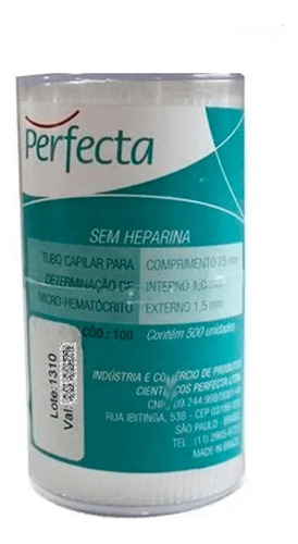 Tubo Capilar Para Micro-hematócrito S/ Heparina C/ 1000 Unds