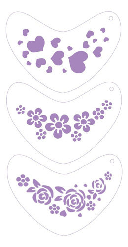 Stencil Plantilla Maquillaje Set Pinta Carita Corazón Y Mas