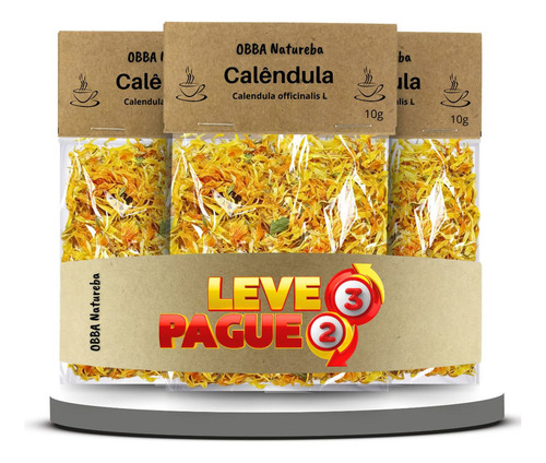 Chá Totalecom chá de calêndula flor em ervas Cha de Clendula Flor 30 g pacote x 3
