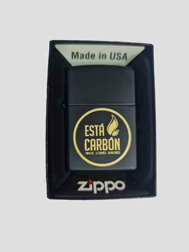 Zippo Original Negro Matte Personalizado Con Logo O Leyenda