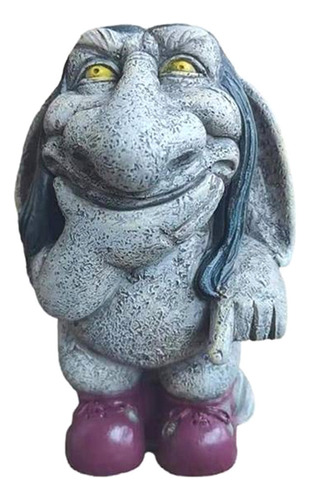 Escultura De Troll De Gnomos Pensantes De Resina, Estatua De