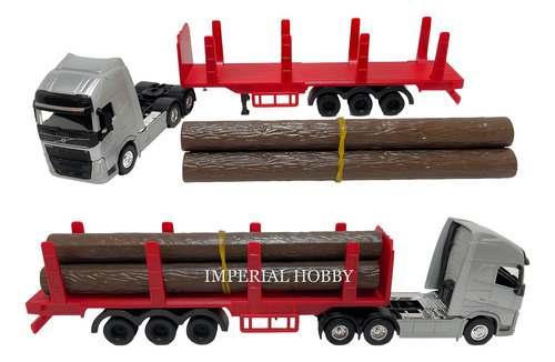 Volvo Fh Troncos Pull B Nuevo Sin Caja - P Camion Welly 1/64 Plateado