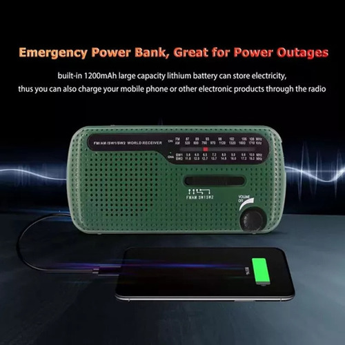 . Radio Portátil De Emergencia Am Y Fm Radio Solar De