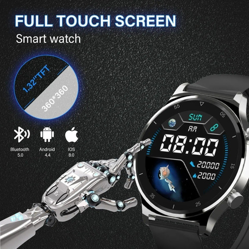Imagen 2 de 8 de Smartwach Para Mujer Y Hombres, Reloj Inteligente Bluetooth