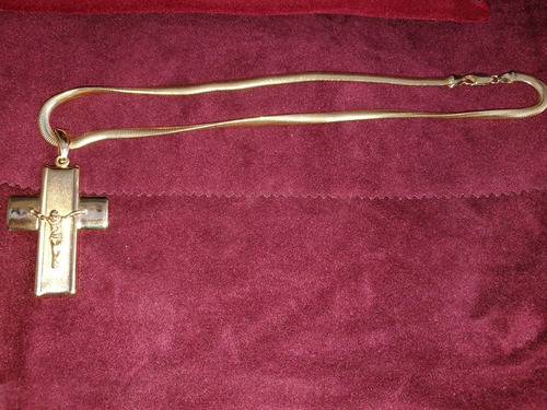 Imagen 3 de 9 de Cadena Baño De Oro 18k Wide Gargantilla Cristo Prenda Collar