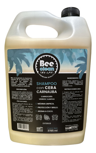 Bee Clean Coco Wax Shampoo Con Cera Carnauba 3785